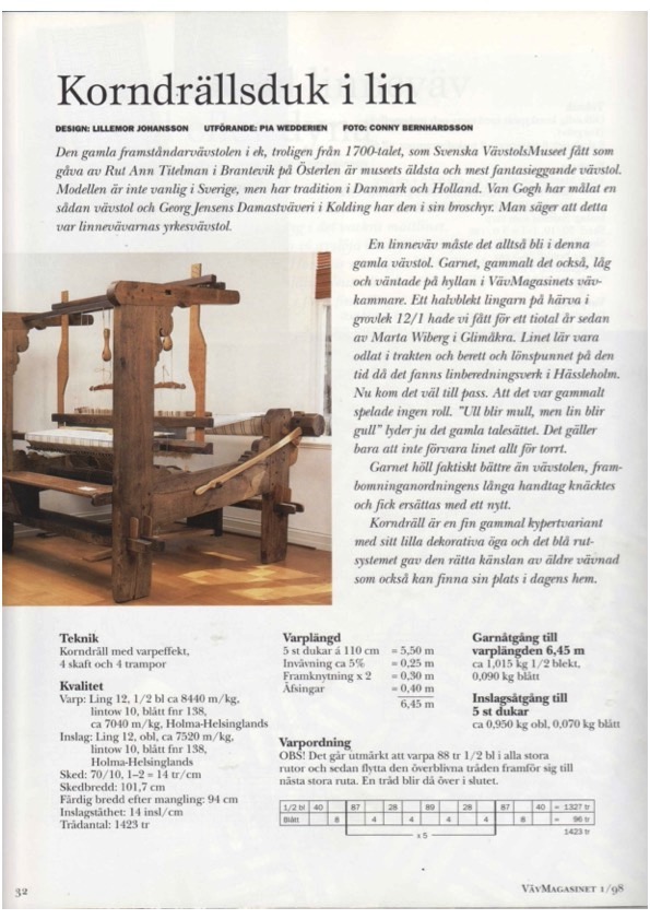 The loom at the Swedish Museum of Looms